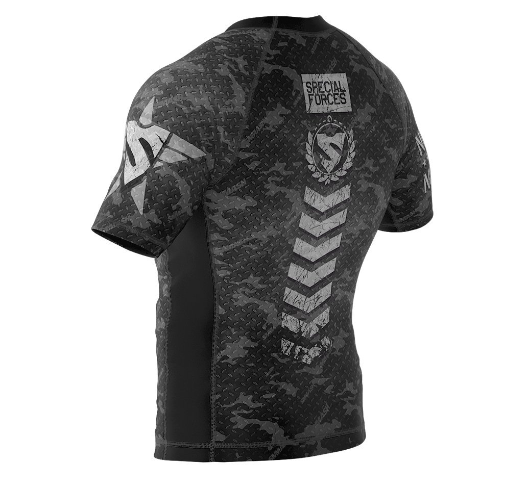 SMMASH Rashguard Homme Manche Courte Tee Shirt de Compression Shirt MMA Running Sport Boxe MMA RDX Kickboxing Krav Maga