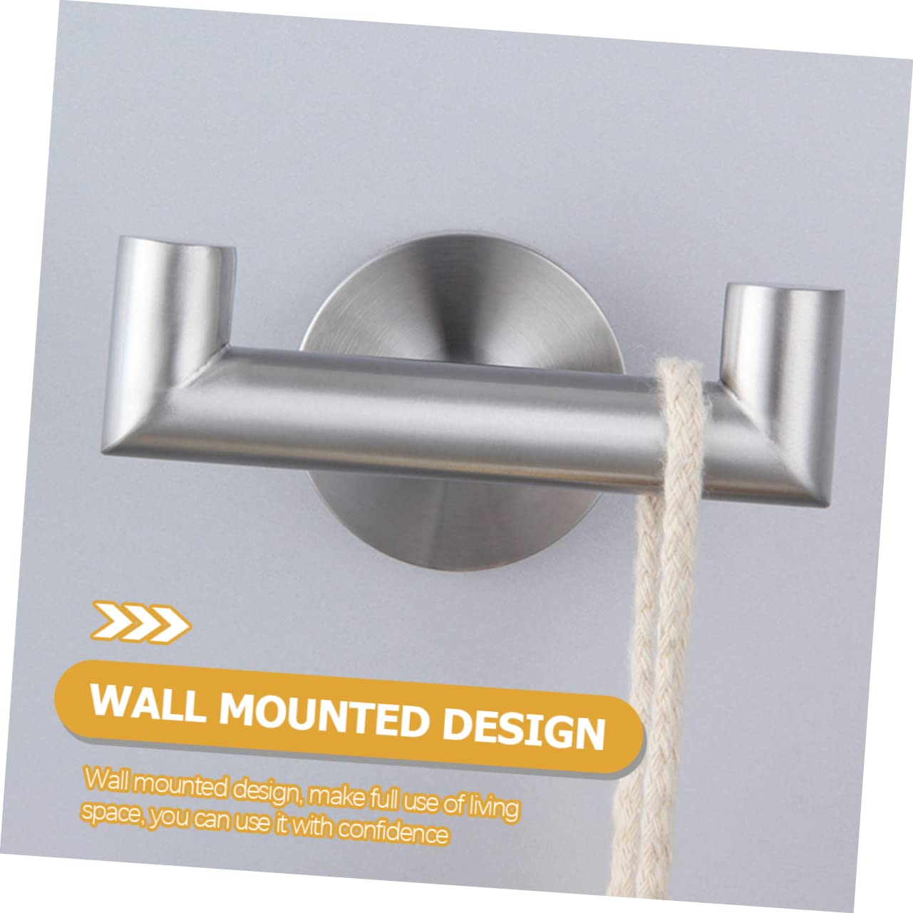 3piezas Colgador De Toallas De Acero Inoxidable Doble Gancho Murale Para Baño y Cocina Resistente y Duradero Diseño Práctico Para Ahorro De Espacio