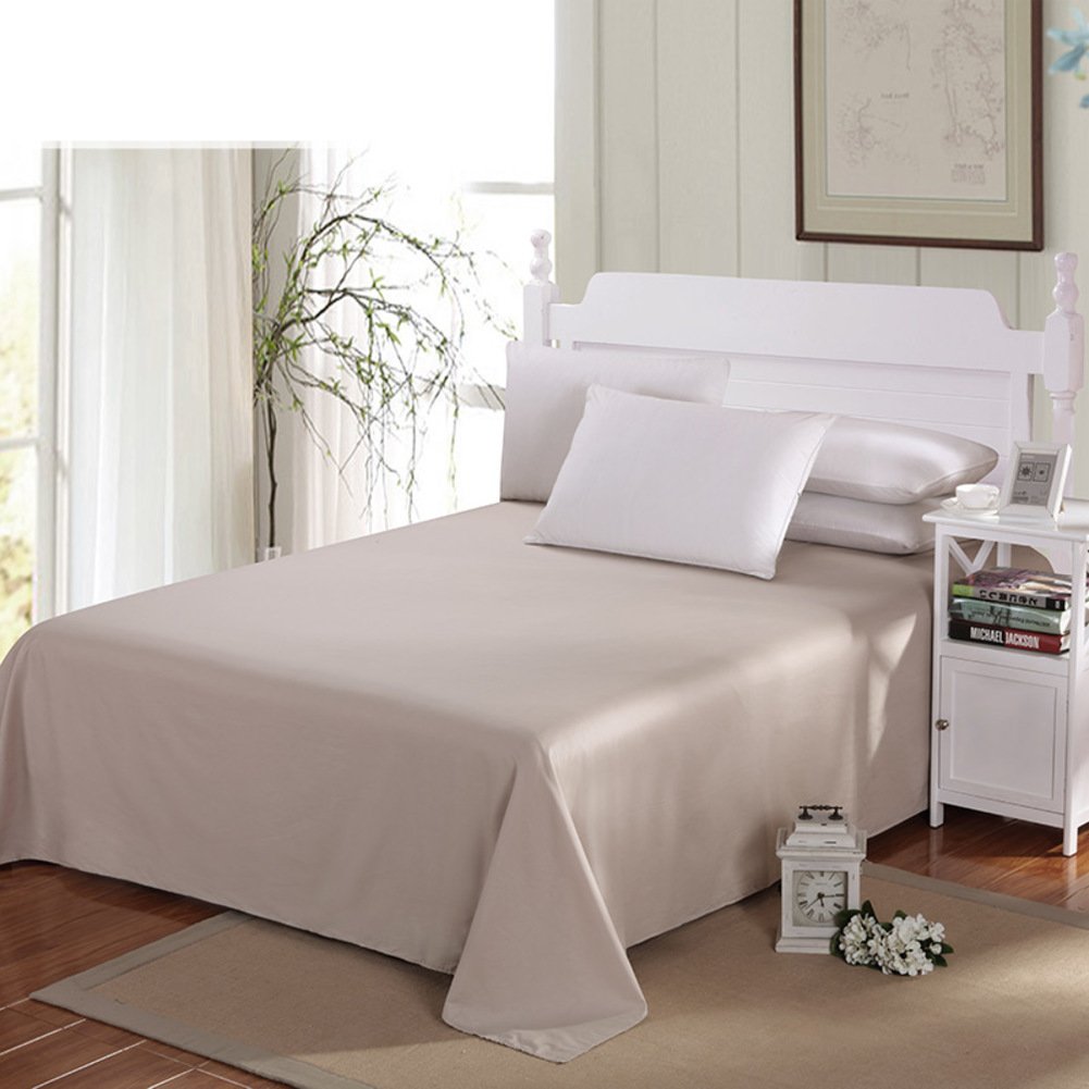 Pur coton sergé drap plat uni taille M pour lit double 245x270