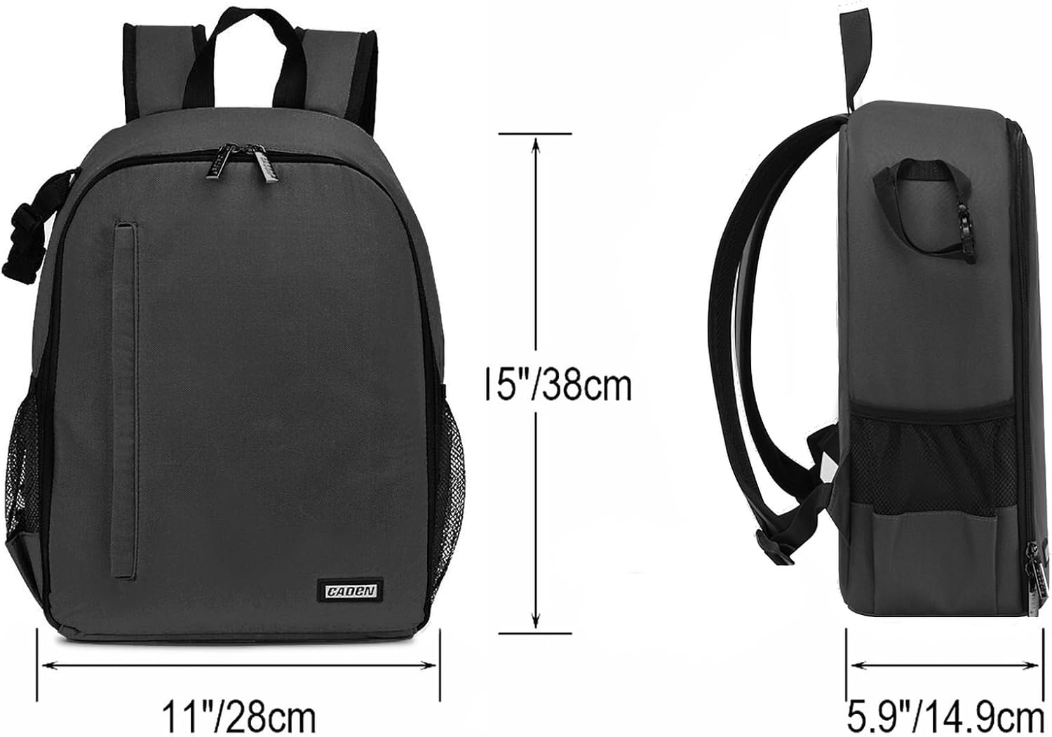 CADeN Camera Backpack Bag Professional for DSLR/SLR Mirrorless Camera Waterproof, Camera Case Compatible for Sony Canon Nikon Camera and Lens Tripod Accessories Gray