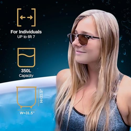 Miniatura 7 de Bañera fría con tapa, baño de hielo portátil grande para atletas, múltiples capas de 106 galones, bañera inflable de hielo para adultos, baños de