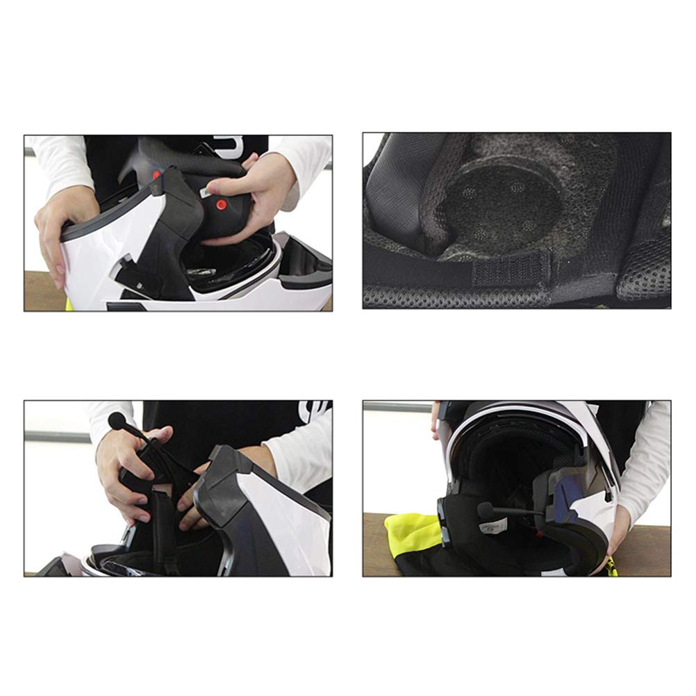 OYHN Kask motocyklowy z wbudowanym Bluetooth, z podwójnym wizjerem, kask motocyklowy, wyścigowy, pełnotwarzowy, tworzywo ABS + poliuretan, HD stereo Sound