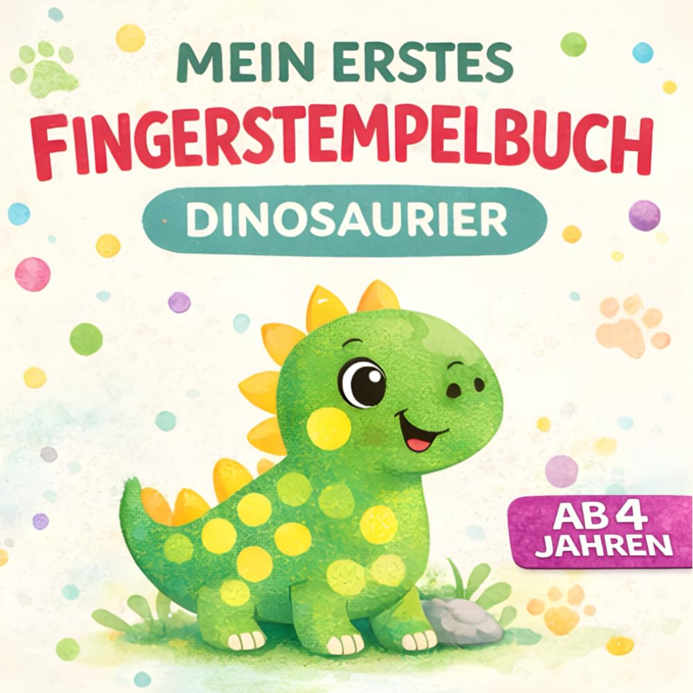 Mein erstes Fingerstempelbuch: Dinosaurier – für Jungen ab 4 Jahren: Kreativer Malspaß für Vorschulkinder für Kinder 4 Jahre