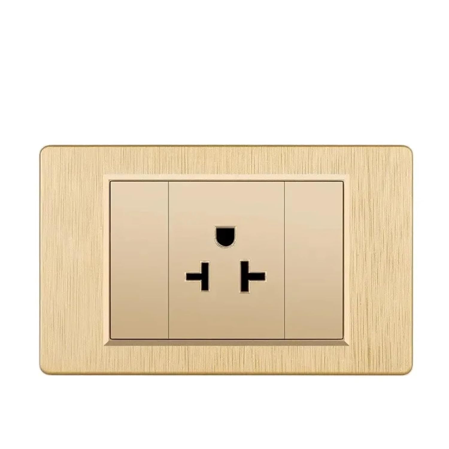 Brushed Plastic Panel Standard Golden Wall Socket Electrical 20W Type C USB 3Pin 4Pin 6Pin 9Pin Fast Charge Outlets 118Type(20A AC Socket)