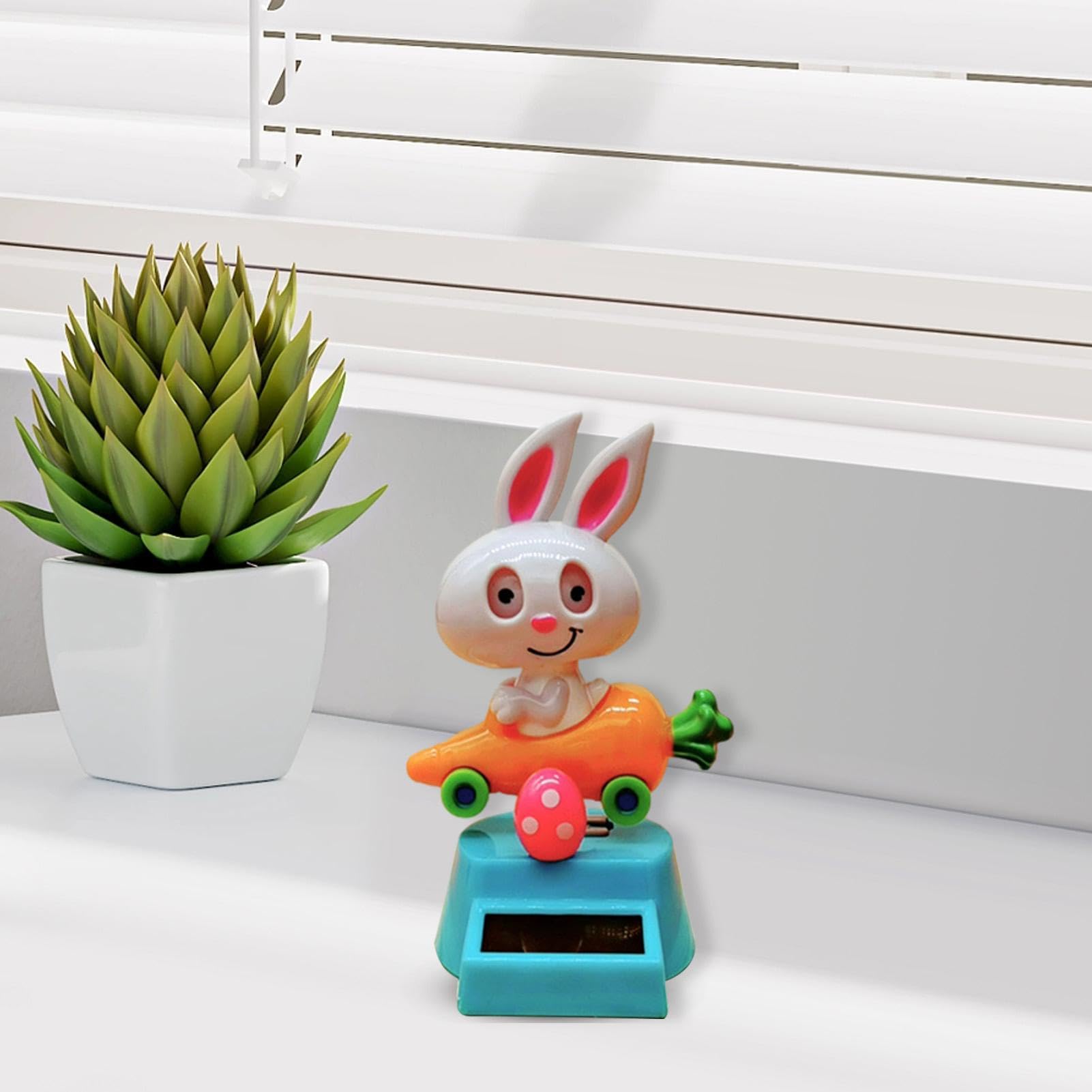 Lapin Dansant Solaire - Décoration Tableau De Bord Voiture - Figurine Animée Énergie Solaire