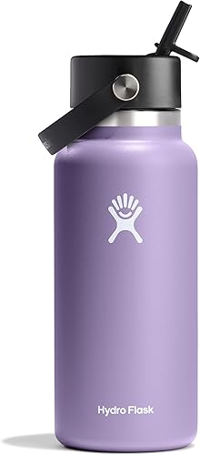 Miniatura 122 de Hydro Flask Botella de agua – Acero inoxidable aislado – Tapa flexible con popote de boca ancha, antiderrames, a prueba de fugas y recargable en 32
