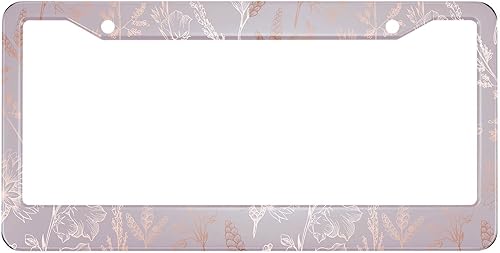 Miniatura 22 de HOSNYE - Marco de placa para automóvil con bandera de carrera, tablero ajedrezado vintage, cubierta de metal para placas frontales, marco de placa