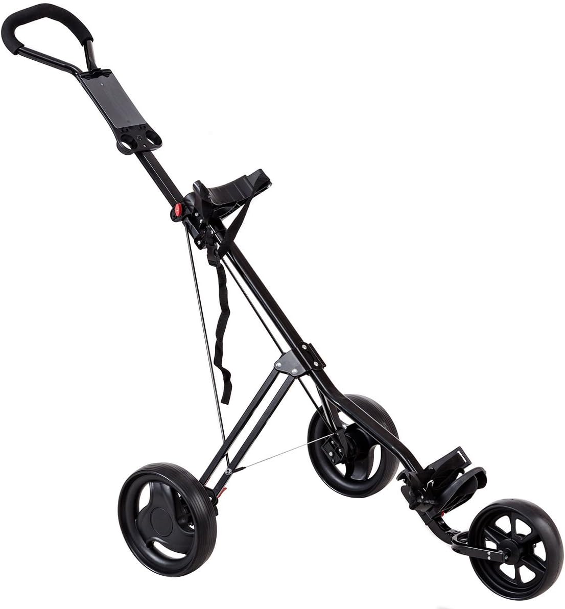 Tangkula Golf Push Cart, Lightweight 3 Wheels Foldable Golf Club Push Pull Cart