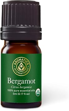 Aromatics International Premium Organic Bergamot Essential Oil 5ml | 100% Pure Essential Oil for Diffusion & Aromatherapy