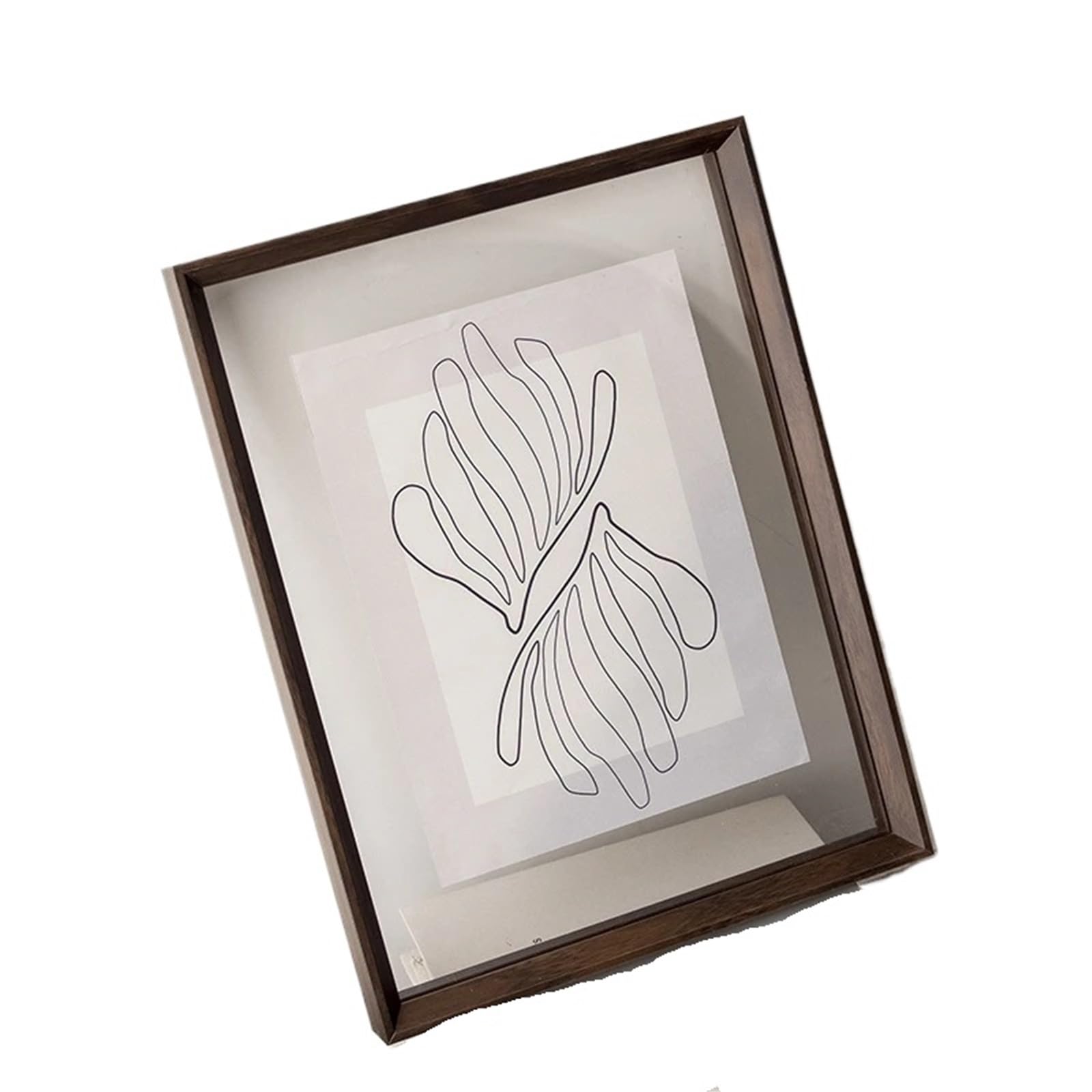 DAJGRHE Photo Frame Double-sided Transparent Photo Frame Desktop Display Table(Black walnut,15.2X20.3CM)