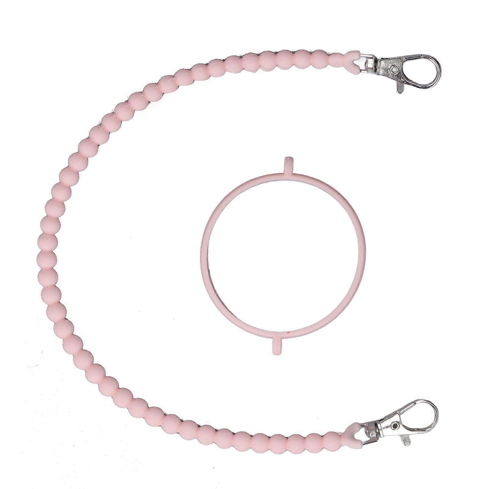 JOYHAPPST Water Bottle Handle Strap Portable Reliable Multifunctional 37cm Silicone Water Bottle Sling for Outdoor Pink