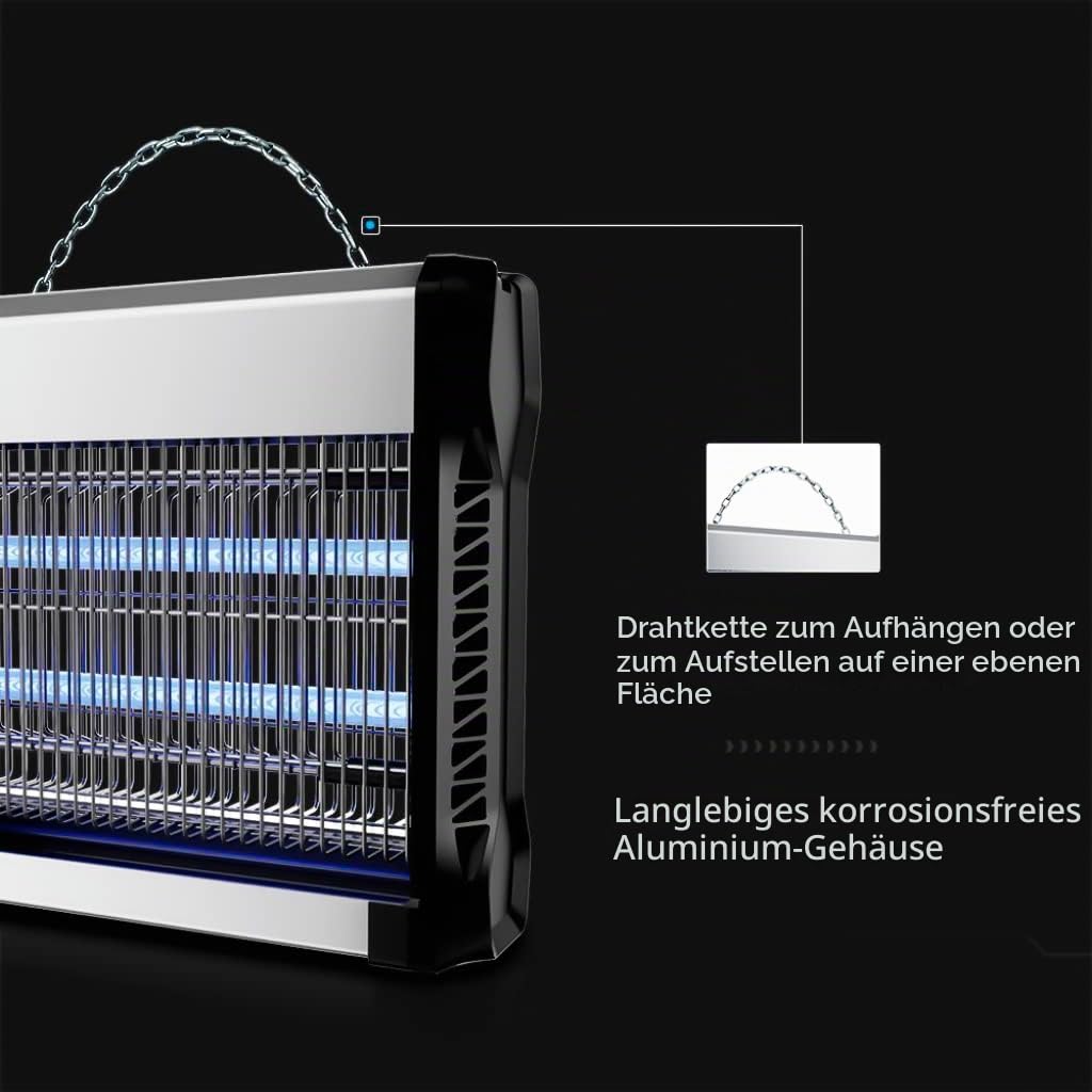 V-TAC Insektenvernichter Elektrischer 20 W mit 80 m² effektiver Fläche – schlankes Design – Moskitonetz mit UV-Blaulicht für den Innen- und Außenbereich – elektrische Falle gegen Mücken und Insekten
