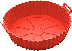 Forma de Silicone Para Air Fryer Antiaderente Com Alça Fácil de Limpar e Resistente