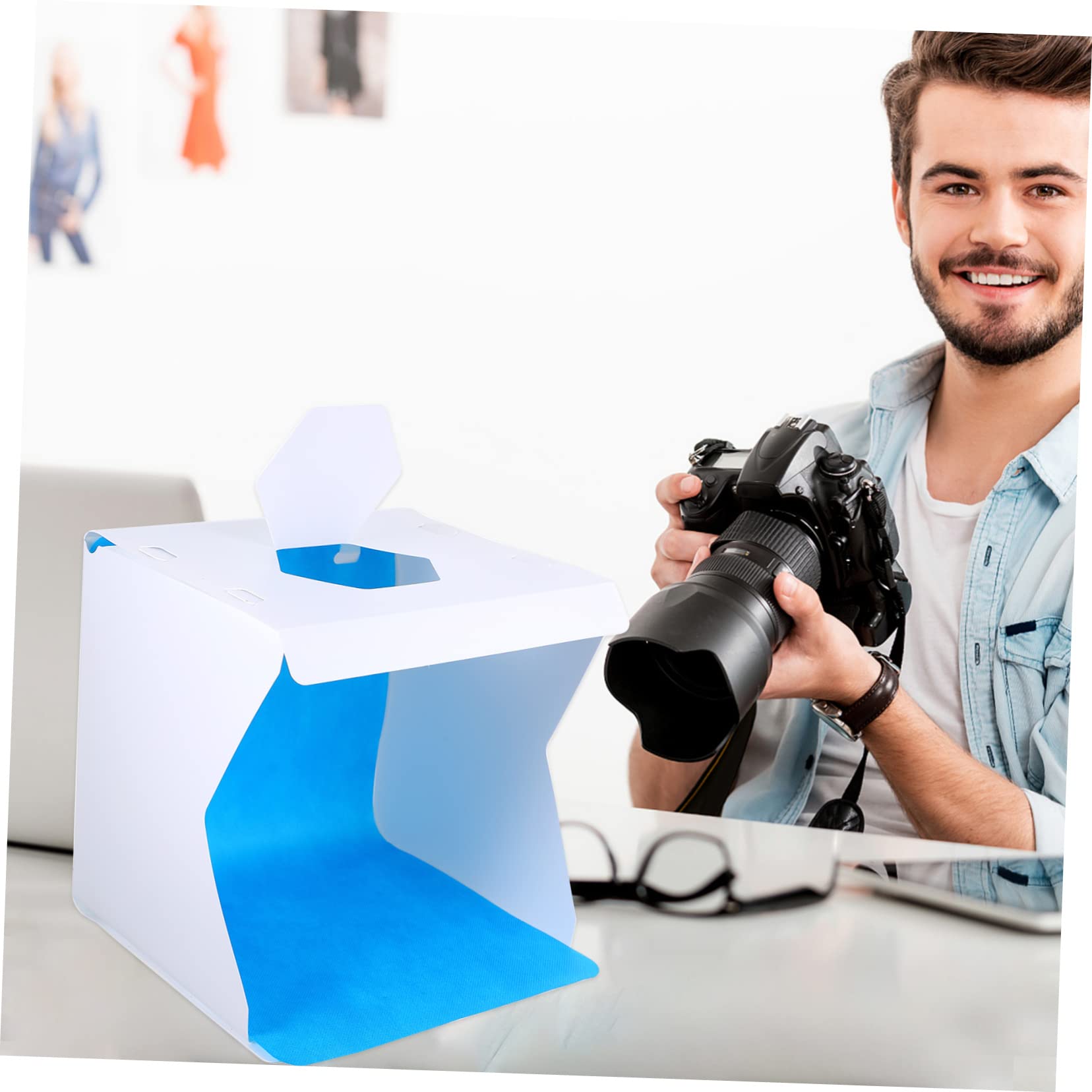 DIYEAH 1 Set Box Photo Studio Box LED Photography with Backdrops Portable Folding Design for Jewelry Watch and Craft Photography