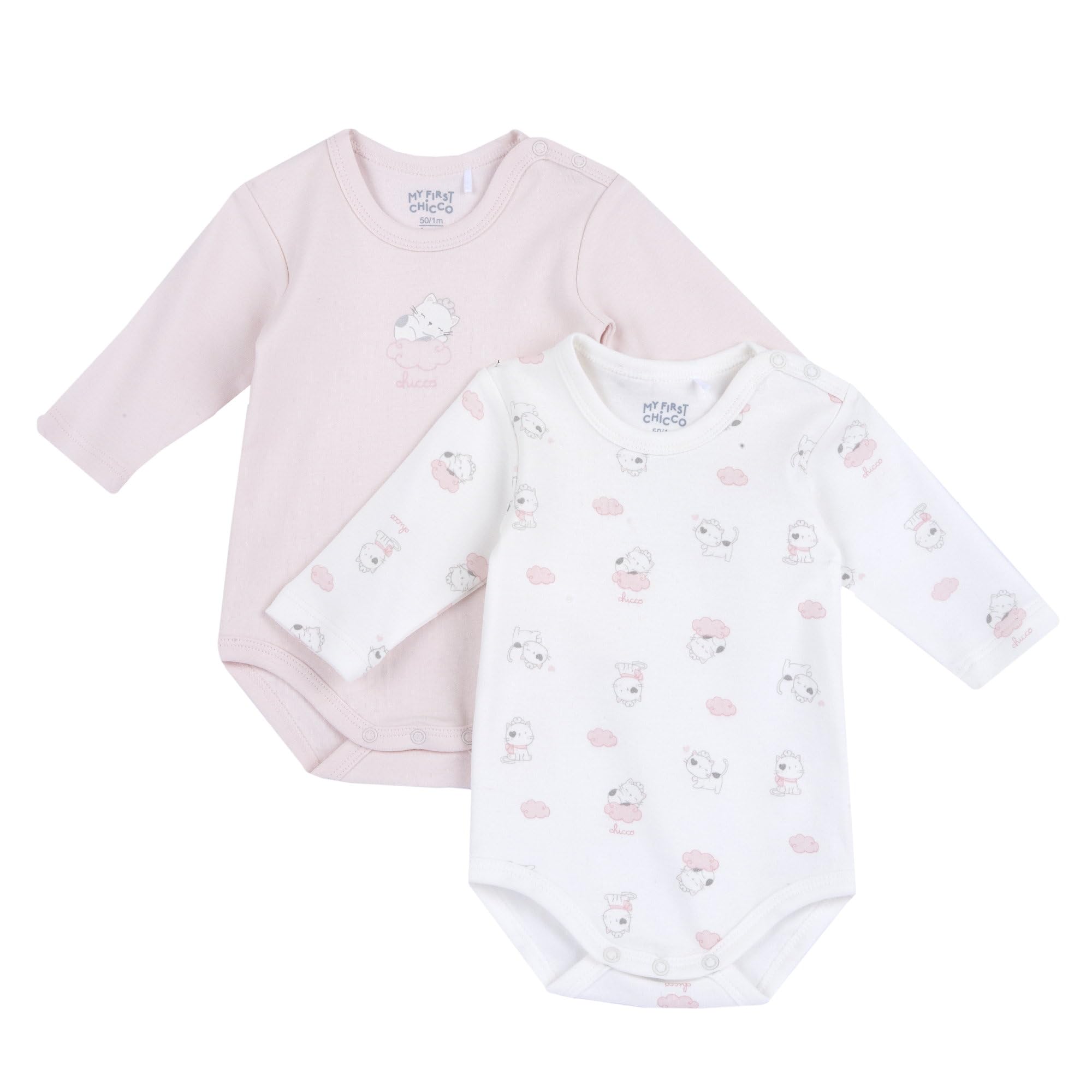 Chicco, Body Neonato Manica Lunga, con Comoda Apertura Entrogamba con Bottoncini, in Morbido Tessuto, Lavabile in Lavatrice, Abbigliamento Neonato/Neonata 0-24 Mesi, Idea Regalo Nascita
