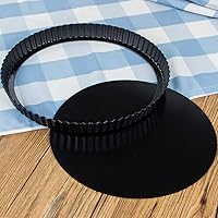 Vista 4 de Webake Sartén para tartas de 11 pulgadas, sartén para quiche, parte inferior extraíble, antiadherente, redonda