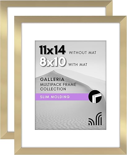 Vista 399 de Americanflat Portarretratos de 8 x 12 pulgadas con plexiglás pulido, juego de 2 portarretratos de 6 x 8 pulgadas con paspartú o para fotos de 8 x 12