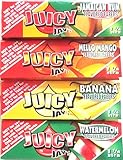 Juicy Jays Flavoured Rolling Papers 1 1/4 4 Pack (Jamaican Rum, Mellow Mango, Banana, Watermelon)