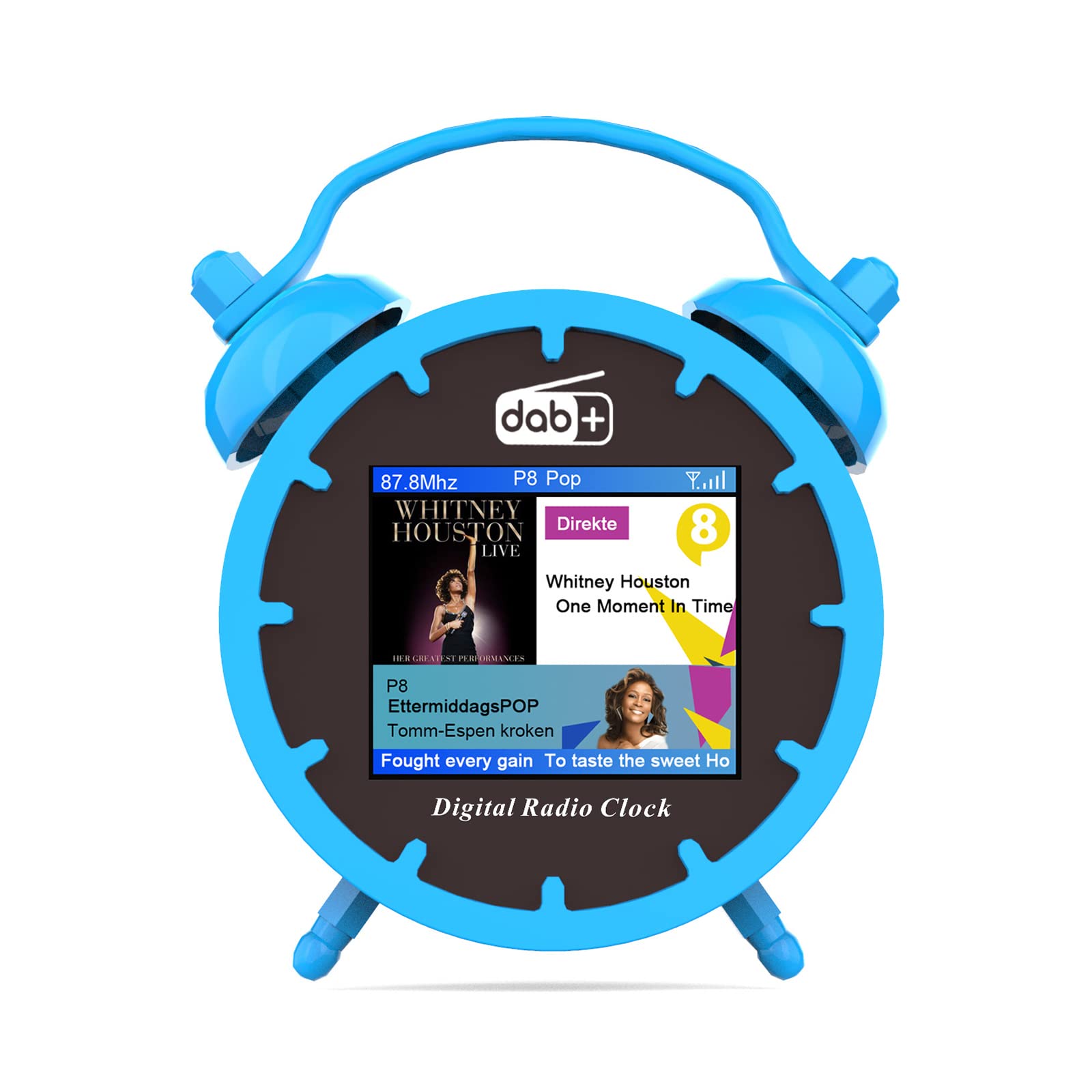 Dab/Dab+ FM Radio avec Bluetooth, LCD Couleur Radio-réveil numérique, avec Fonction de Charge USB, Deux alarmes, Fonction Snooze