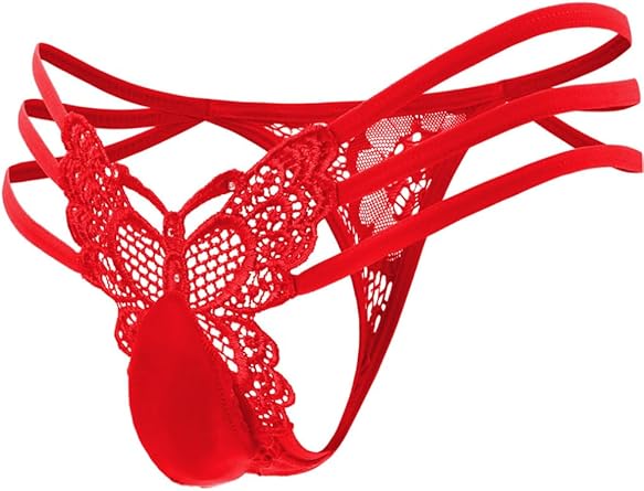 Mens Sexy Butterfly Thong Lingerie, Sissy Floral Lace, Girly String Panties, Low Rise Femboy Underwear Mens Sexy Butterfly Thong Lingerie, Sissy Floral Lace, Girly String Panties, Low Rise Femboy Underwear
