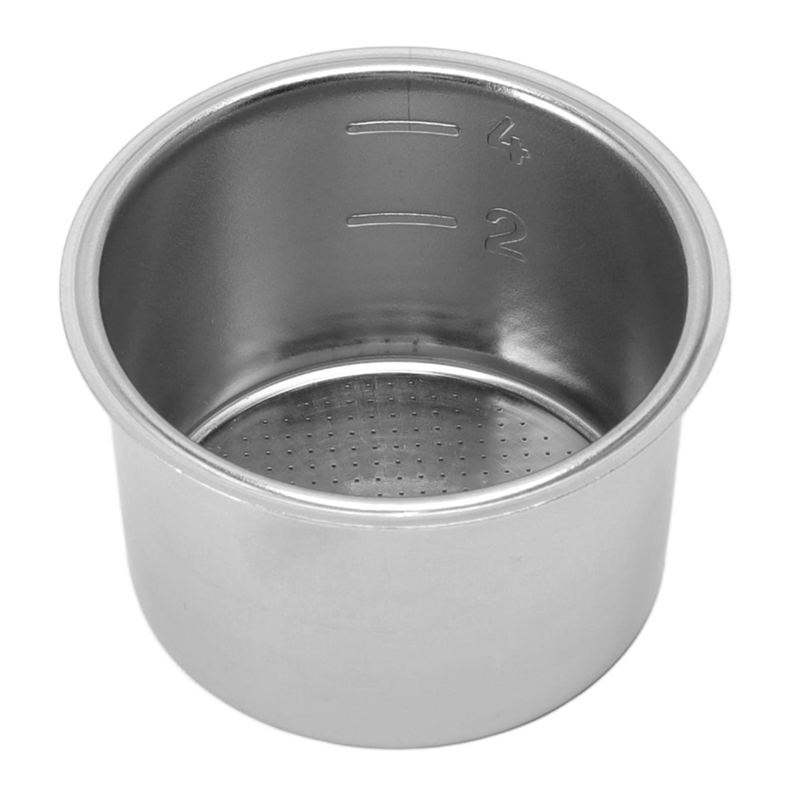 Generic 51mm Coffee Filter Basket, Strong Gloss Stainless Steel Coffee Filter Labor Saving 4 Cups Rustproof for Kitchen