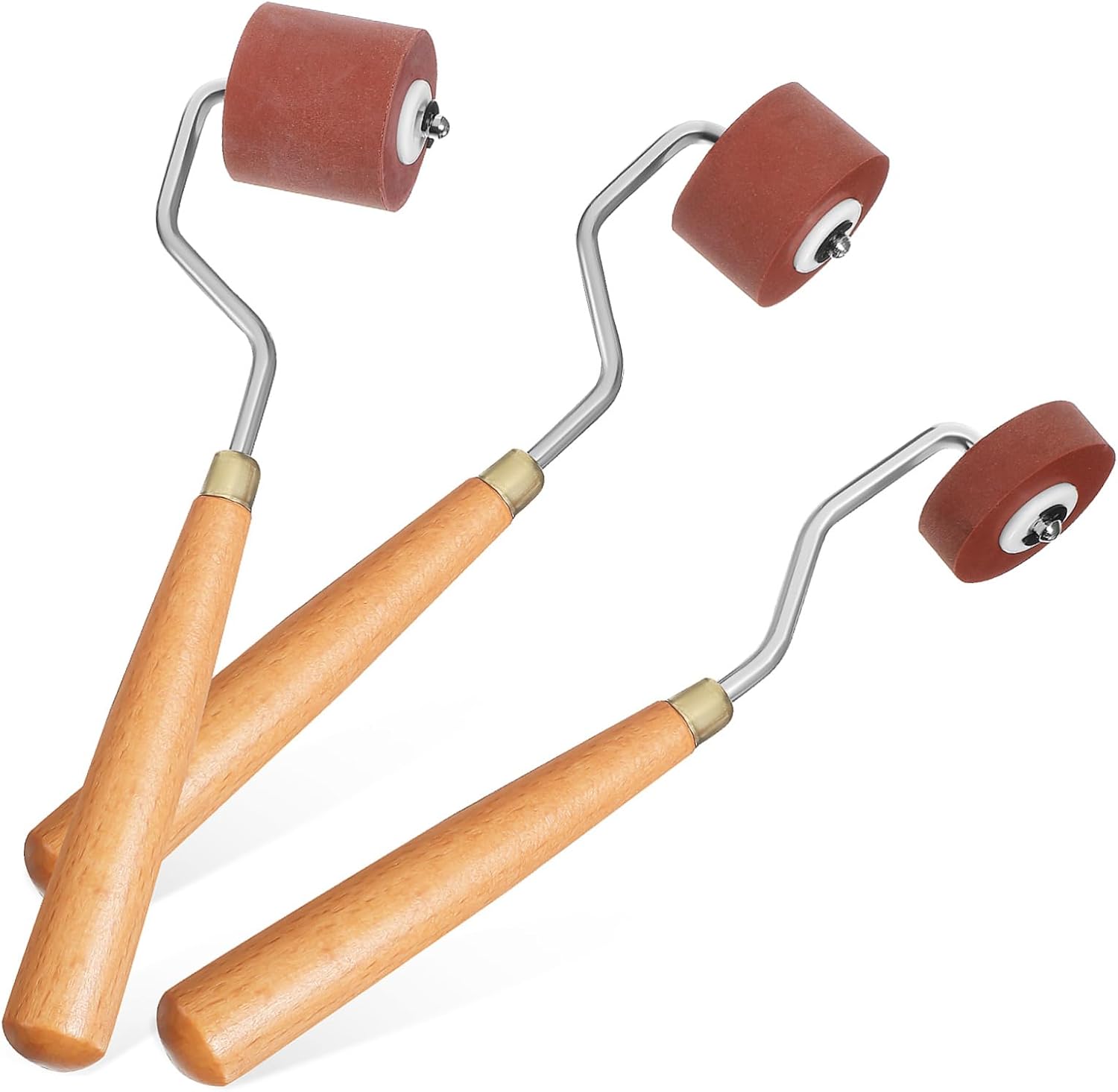 DOITOOL 3pcs Printing Brayers Crafting Glue Roller Roller Brush Gluer Set for Stamping and Printmaking