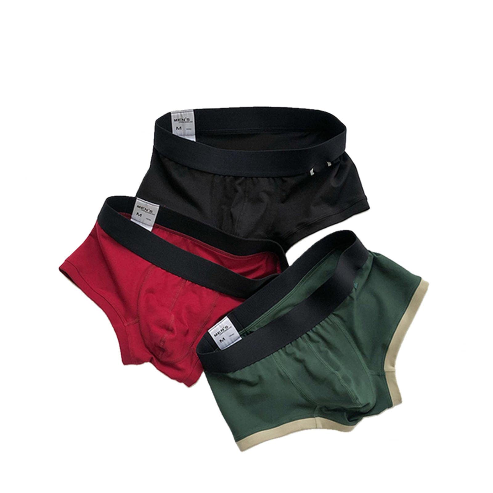 Mutande Uomo 3 Pezzi Underwear Biancheria Intima in Cotone Boxer in Cotone Tinta Underpare