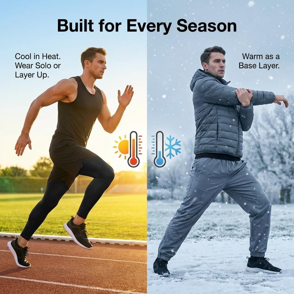 5 Pack Men's Compression Pants Athletic Baselayer Leggings Camouflage Workout Tights for Running Gym Basketball