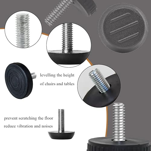 Miniatura 3 de Niveladores de muebles ajustables de rosca de 30 piezas, niveladores de mesa de tornillo, pies niveladores ajustables de tornillo, niveladores de