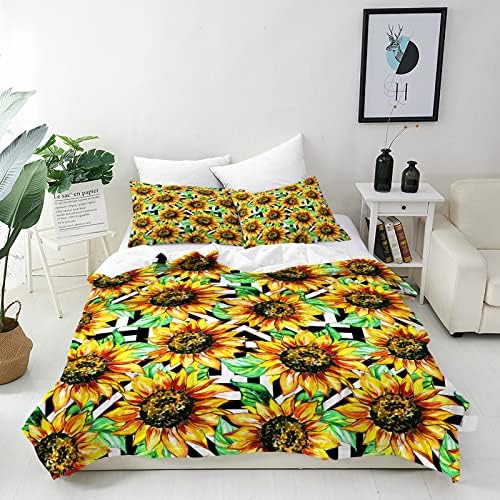 ANHOPE Sloth Duvet Cover Set Soft Comforter Cover Set with Sleeping Animal Sloth Print Pattern 3 Piece Bedding Set with Pillowcase All Season Decor Quilt Cover with Zipper for Kids Adults Single Size