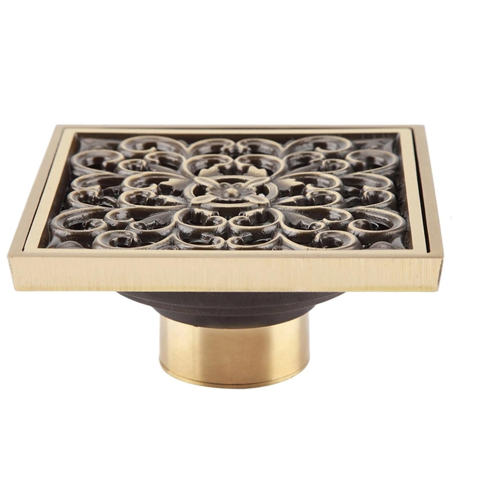 Floor Drain Cover Shower Floor Drain Antique Brass 10cm Bathroom Waste Strainer Cover Grate(Style 1)