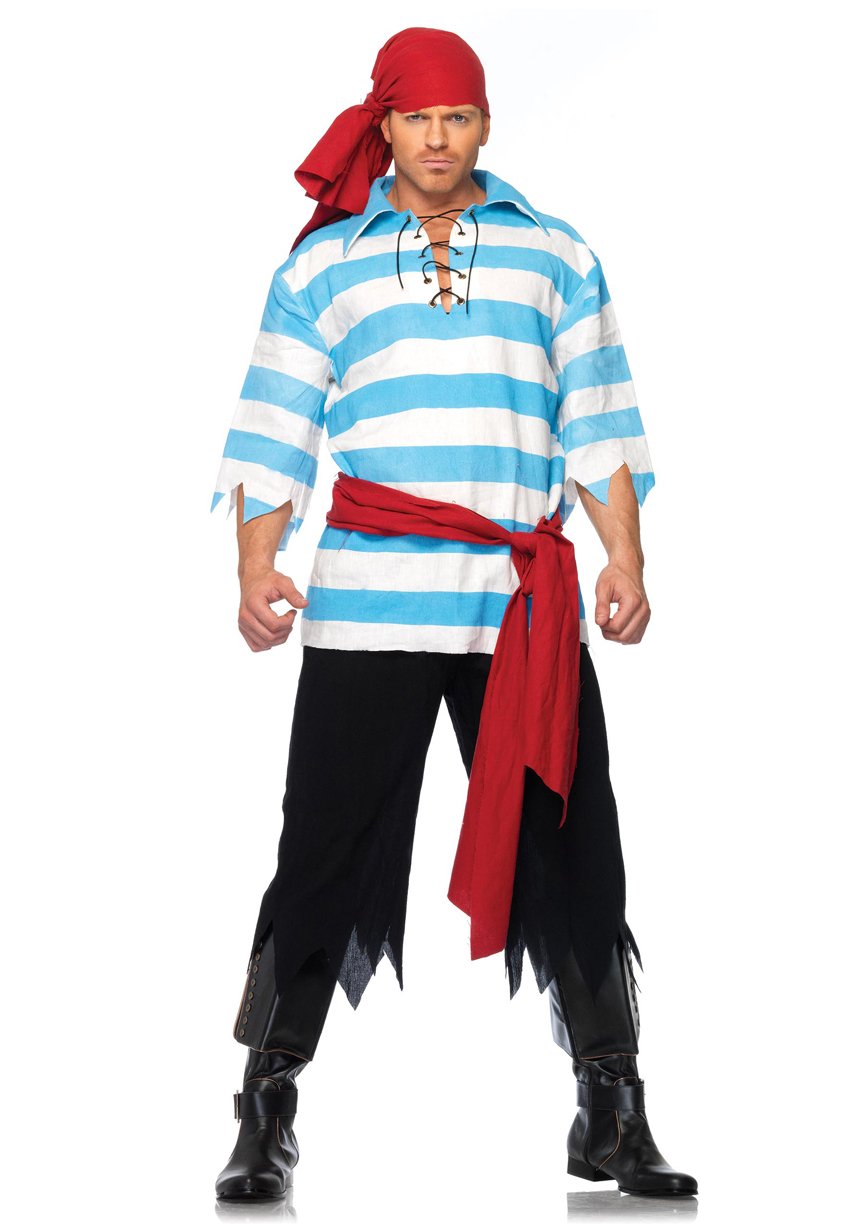 Leg Avenue 83.663 - Saccheggio Pirata Costume Set, Taglia M/L, Blu/Bianco