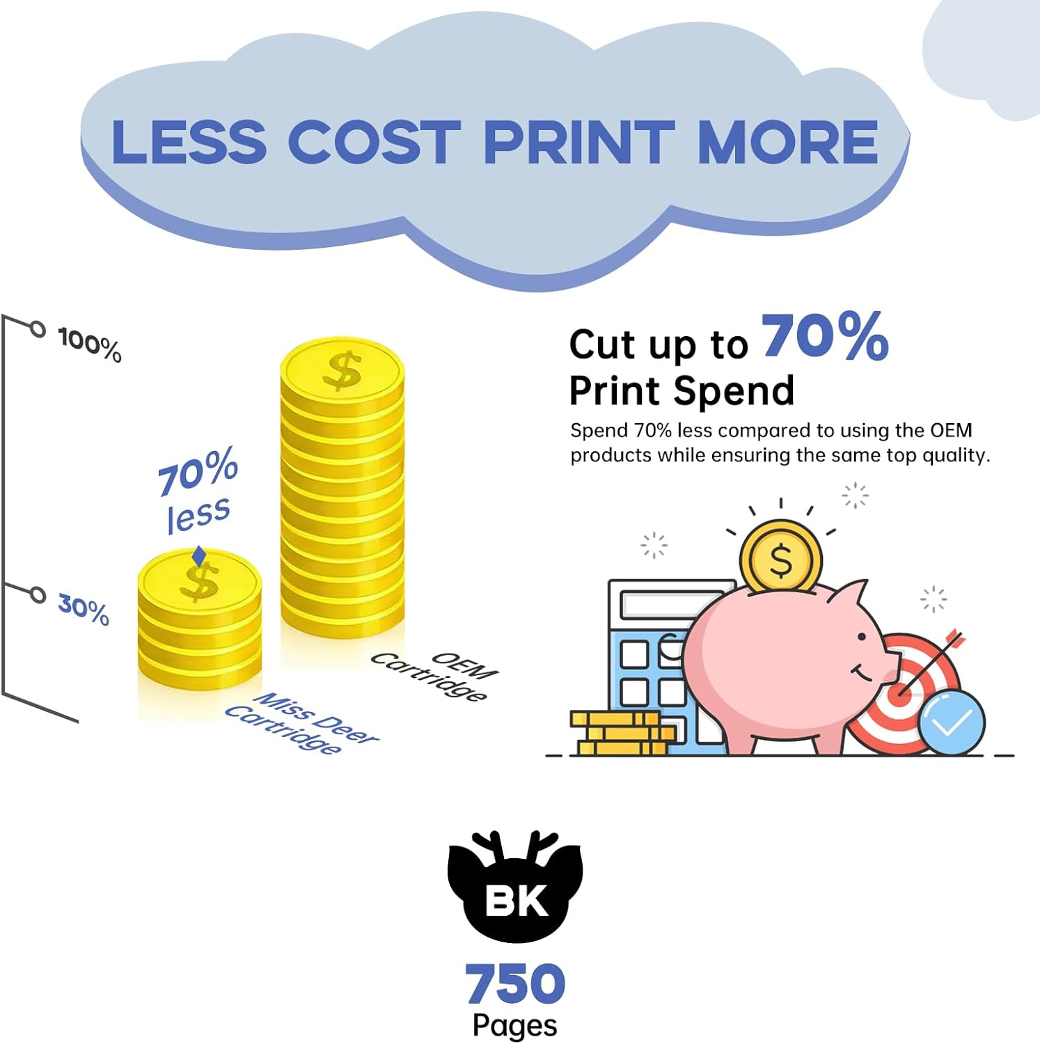 Miss Deer LC404 Black Ink Cartridges Compatible Replacement for Brother LC404BK LC404 Black Ink,Work for Brother MFC-J1205W MFC-J1215W MFC-J1205W XL Printer