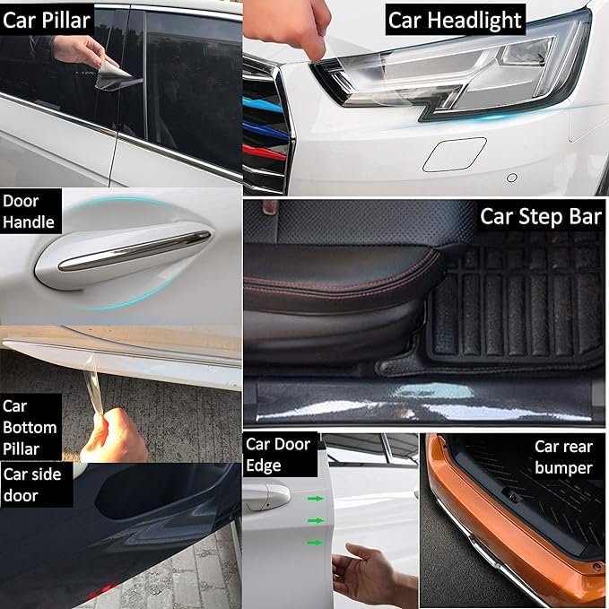 Image of WALLMATE Transparent Film Vinyl Wrap Car & Bike Wrap, Protective Film Self Adhesive Wrap Sheet Roll Film Sticker (60x355 Cm, Plain Wrap Film)