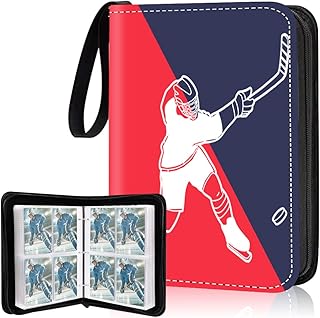 STILLKEEPER Hockey Card Binder,4-Pocket Trading Card Binder,400 Pockets Double Sided Pockets Trading Card Binder, for Hockey Cards and Display Storage Collection
