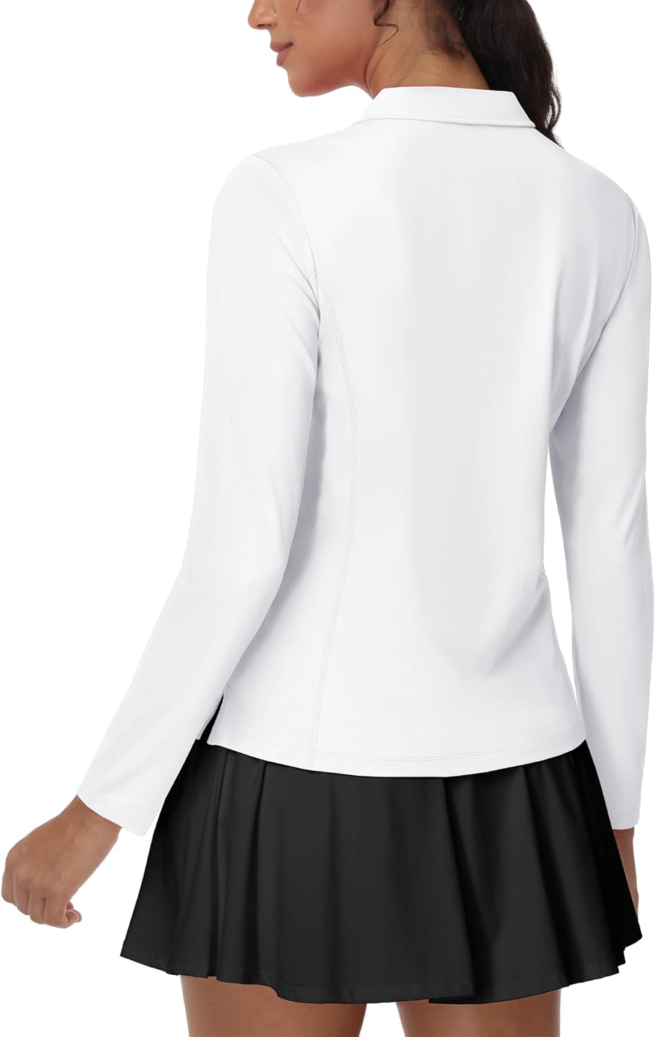 MIER Long Sleeve Polo Shirts for Women Quick Dry Collared Golf Tops for Athletic Tennis Work, Inherent UPF 50+ Sun Protection - Image 2