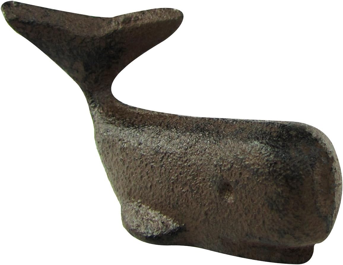 HM Treasure Gurus Small Cast Iron Sperm Whale Paperweight Nautical Whales Beach Home Desk Decor - Image 2