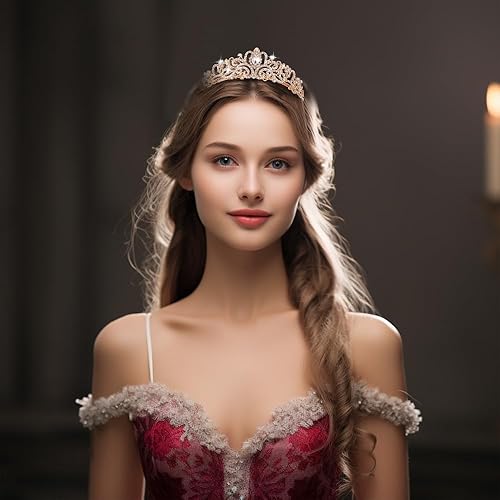 Miniatura 2 de Kamirola - Coronas de tiara de cristal para mujeres y niñas, corona elegante de princesa con peines, diademas para mujer, para novia, boda,