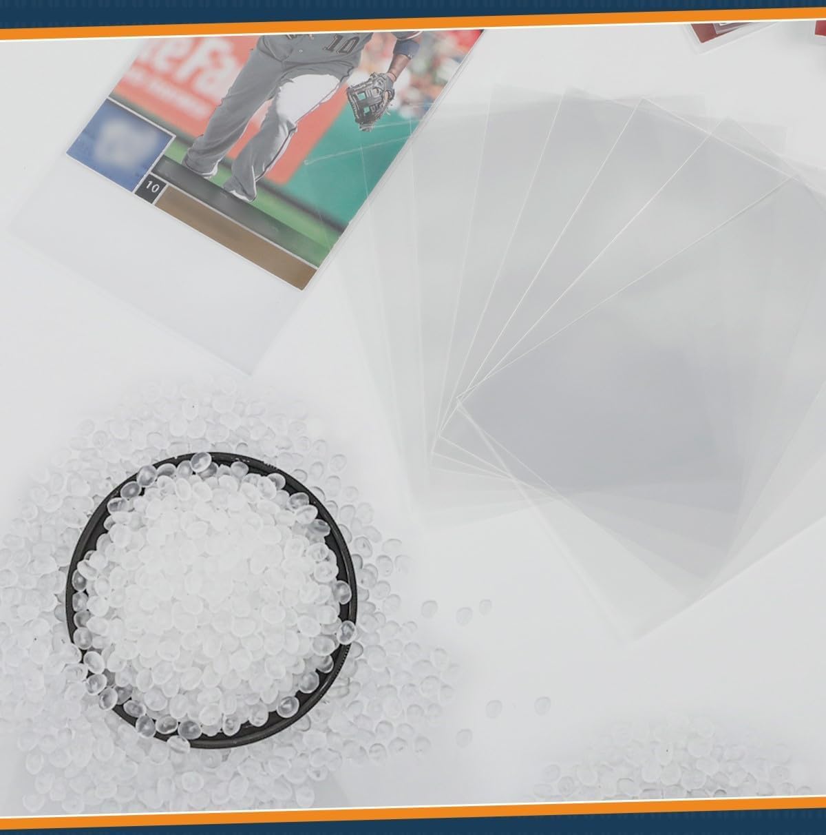 100 Counts Thickened Trading Card Sleeves Ultra Clear Penny Sleeves for Trading Cards Baseball Card Sleeves Card Protectors for Sports Cards MTG Cards Football Cards, 66 x 91 mm