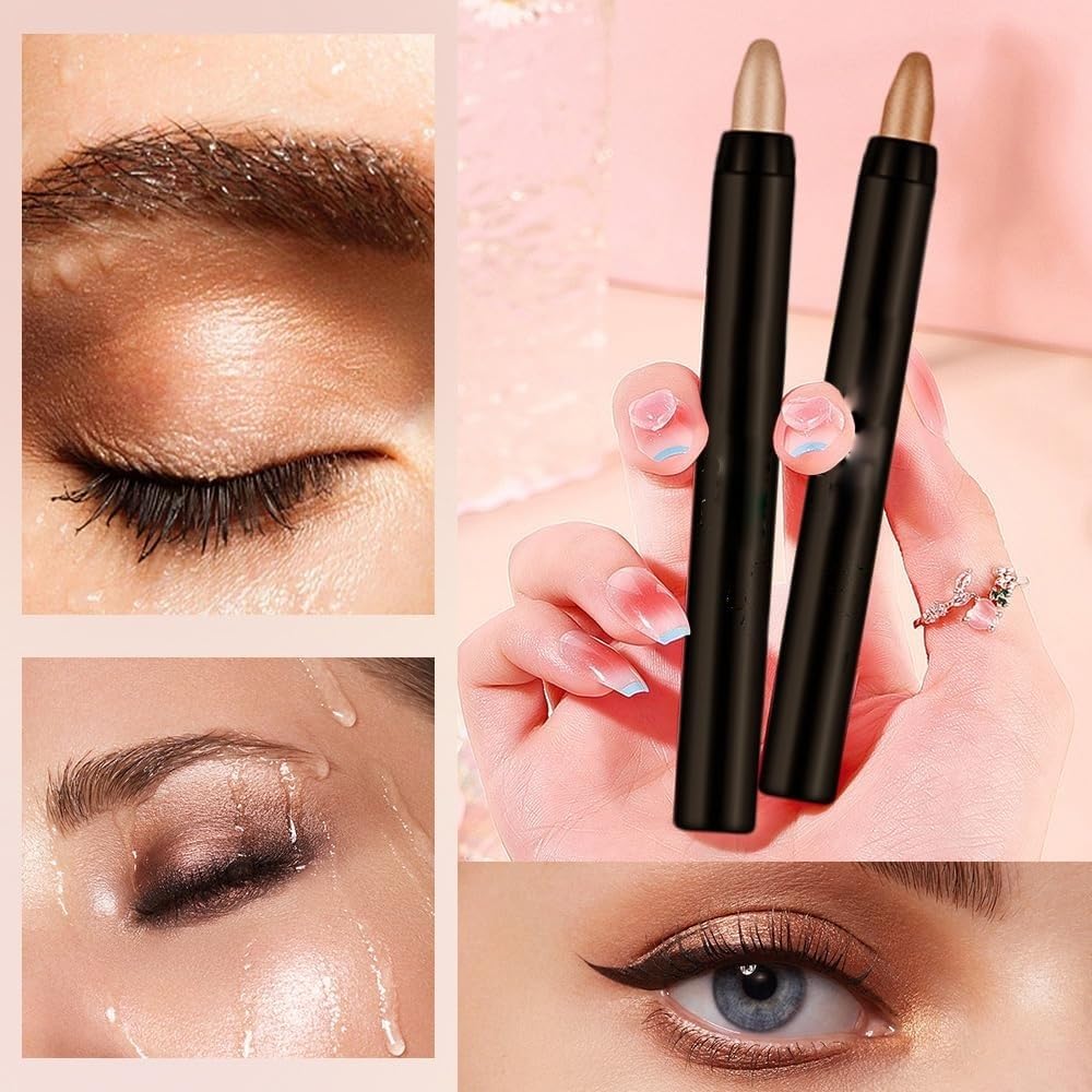 Ombretto Stick Crema Brillante Ombretto Stick 16 Colori Evidenziatore Penna Eyeliner Ombretto Glitter Impermeabile, Trucco Occhi Sfumabile, Vegano e Cruelty-Free (Color : 16 Color)