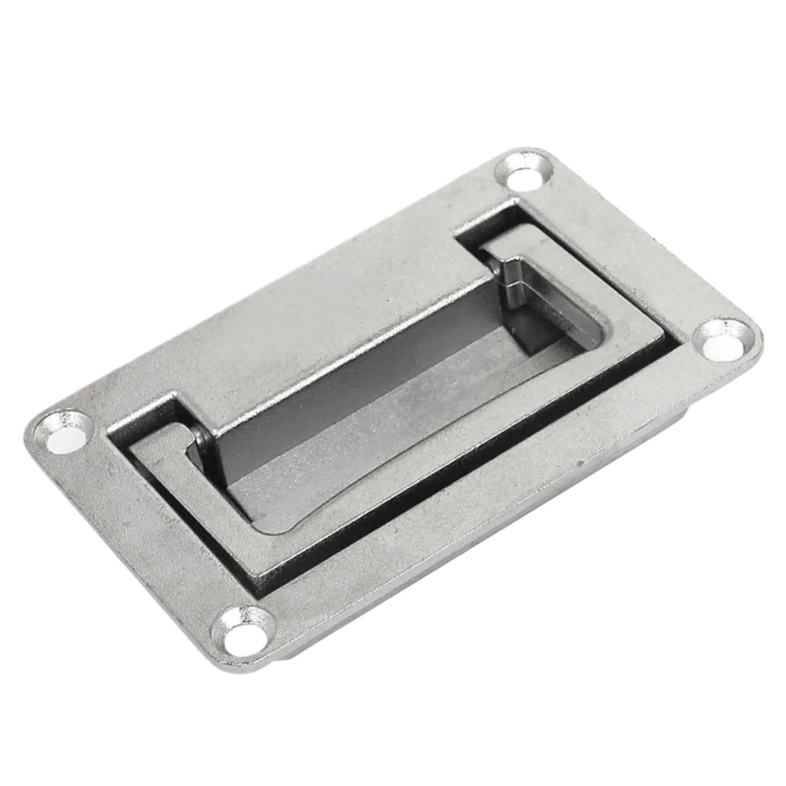 bogniga Recessed Pull Handle 2pcs Rectangle Shaped Recessed Folding Pull Handle Grip Tool Box Industrial Machinery Equipment Handles(125-4)