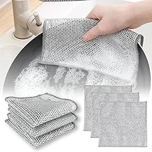 Mesh Dish Cleaning Cloths, Non-Scratch Scrubber, Reusable Kitchen Washing Cloths, Grey (3)