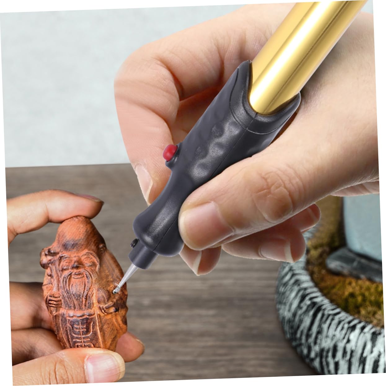 LALAFINA 2 Pcs -Free Mini Engraving Electric Engraving Scriber Precision Carving Tool Perfect for DIY Crafts