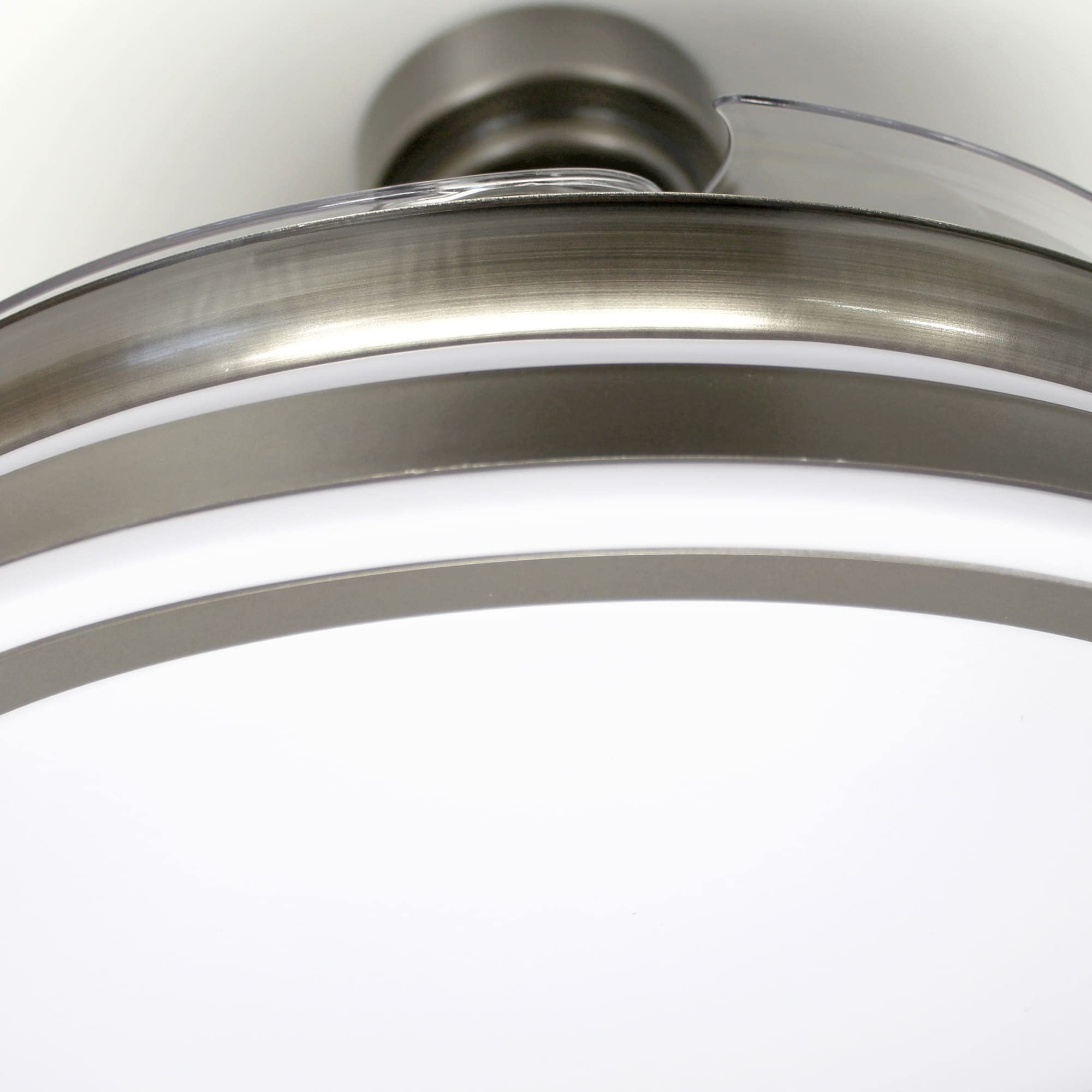 Wentylator sufitowy ILSA LED z wysuwanymi łopatkami, Cichy silnik prądu stałego, 3 CCT ściemnialny 45W, Nikiel