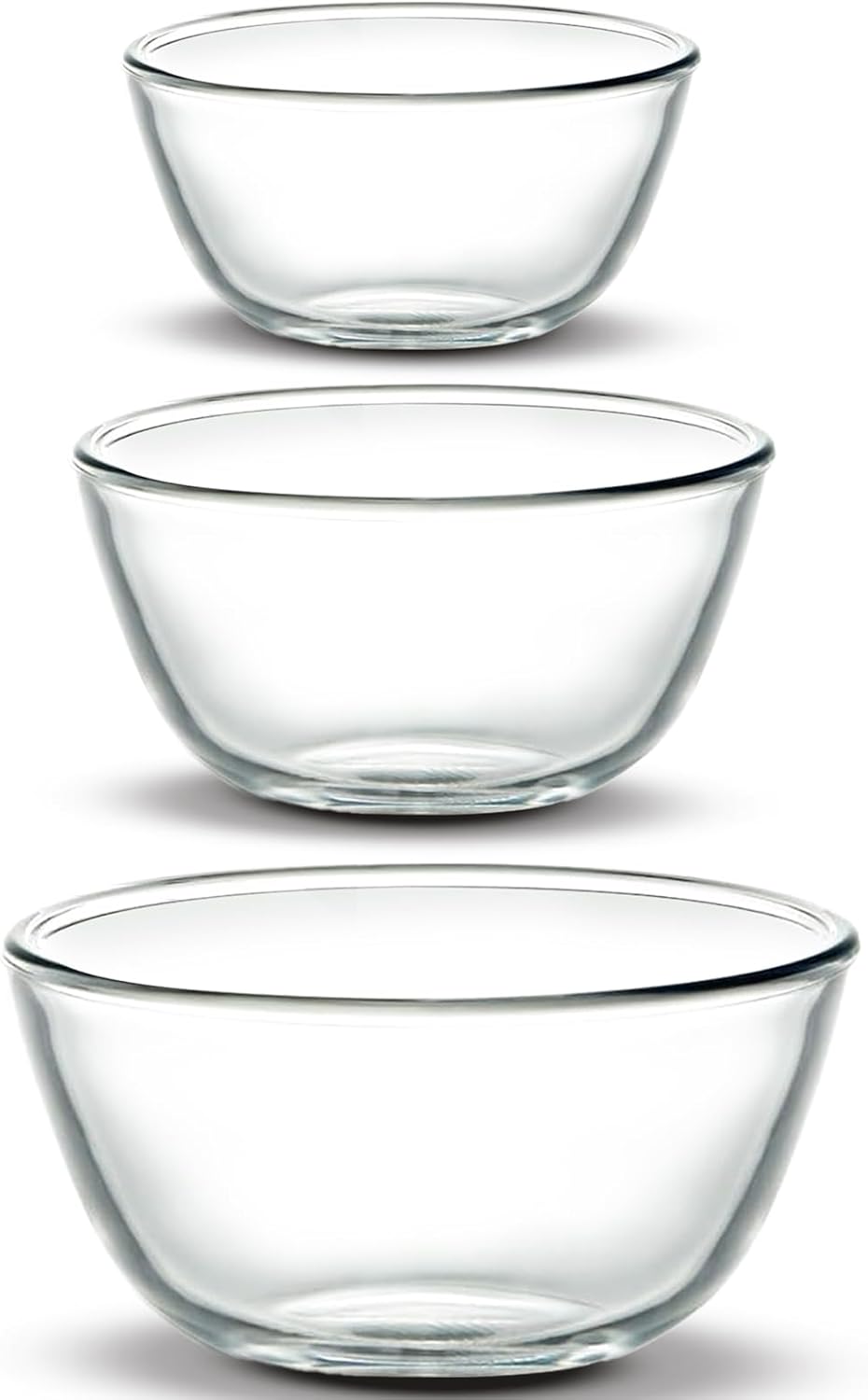 Small Borosilicate Glass Mixing Bowls Set of 3 (17oz,27oz,37oz), Lead-Free Stackable & Durable – Oven, Microwave, Dishwasher & Freezer Safe – for Baking, Meal Prep, Cooking & Serving Small Borosilicate Glass Mixing Bowls Set of 3 (17oz,27oz,37oz), Lead-Free Stackable & Durable – Oven, Microwave, Dishwasher & Freezer Safe – for Baking, Meal Prep, Cooking & Serving