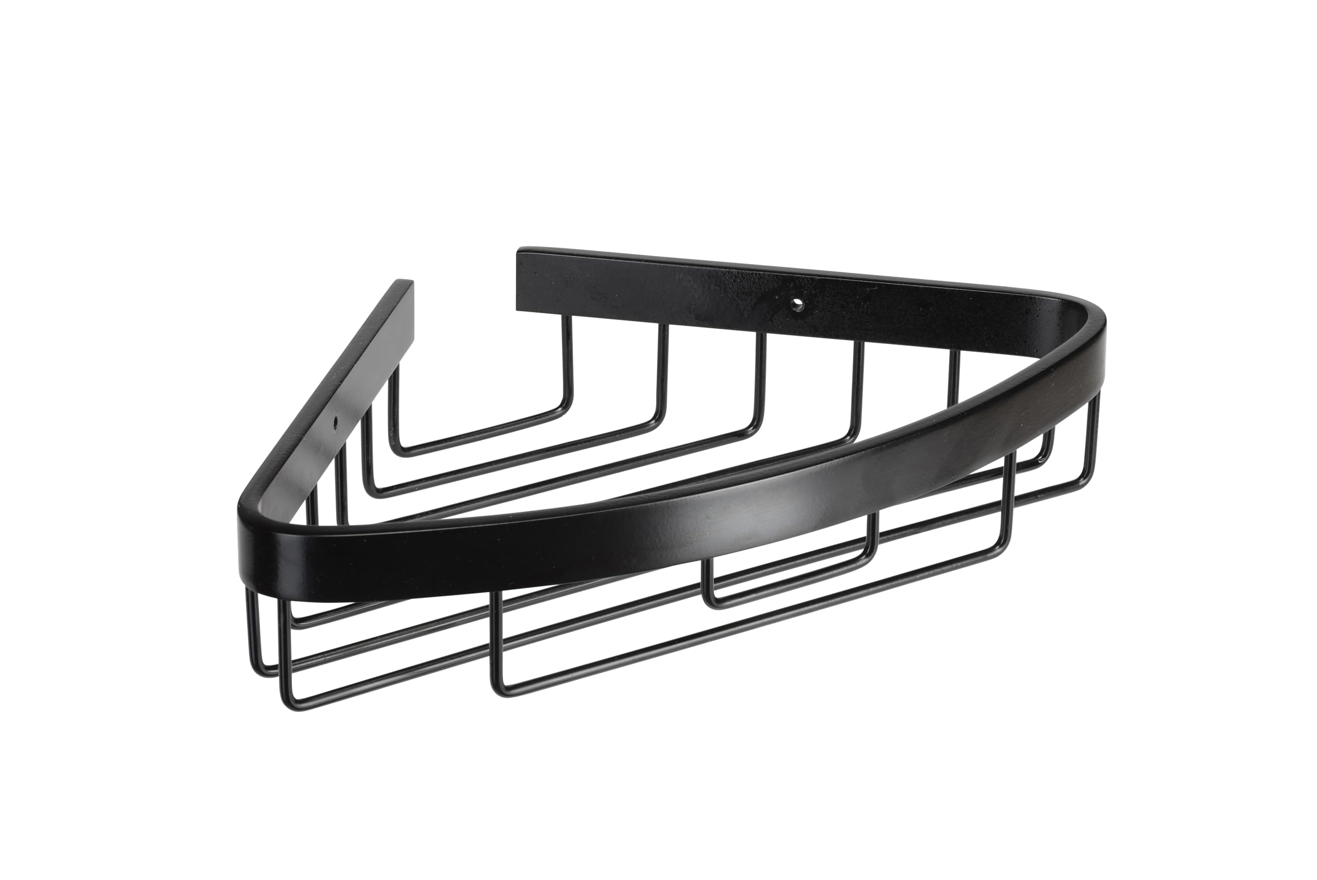 Croydex Corner Shower Caddy Matt Black - Bathroom Storage Basket, Home Essentials, Rust-Free Guarantee, Includes Screw-to-Wall Fixings, Wall Plugs and Screws, Max Load 5kg