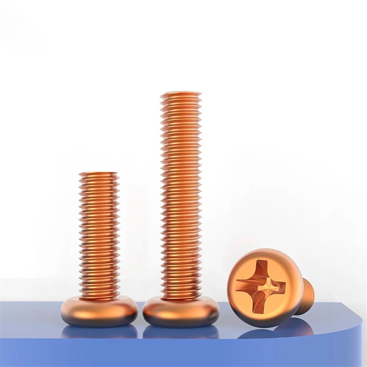 Red Copper Phillips Pan Head Screws – M3-M6 Round Head Bolts for Electrical/Decorative Applications