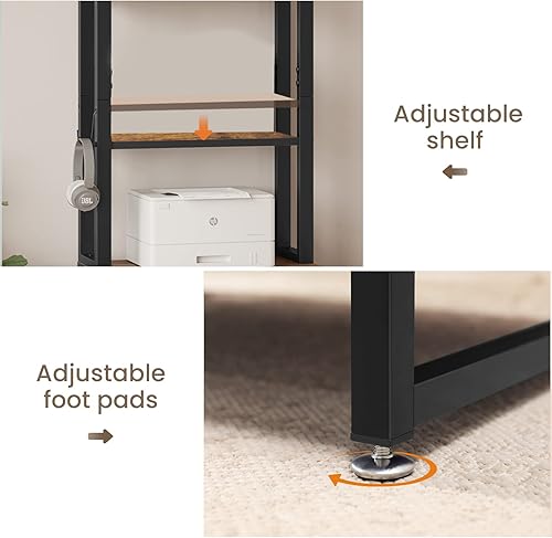 Miniatura 7 de Itaar Archivador de 2 cajones con cerradura, archivador para oficina en casa se adapta a tamaño legal/carta/A4, soporte de impresora con estante de