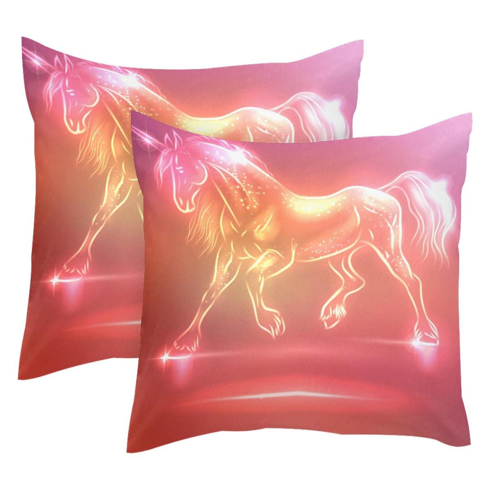 Housse de coussin lombaire licorne rose pour chambre enfant