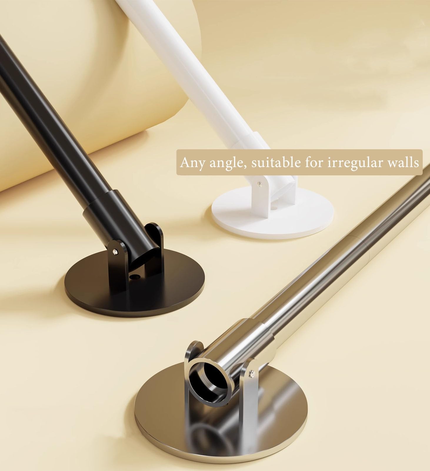 Barra de cortina de ducha de esquina ajustable blanca de 5575 cm, barra de metal para colgar ropa, perfecta para ahorrar espacio en tu baño.